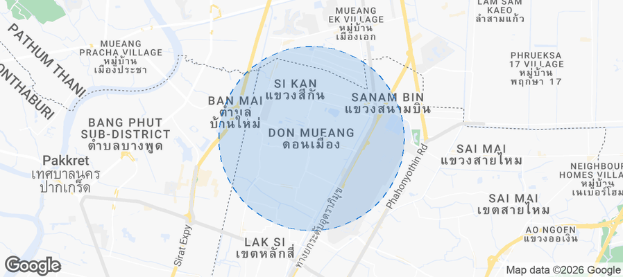 Don Mueang Airbnb map